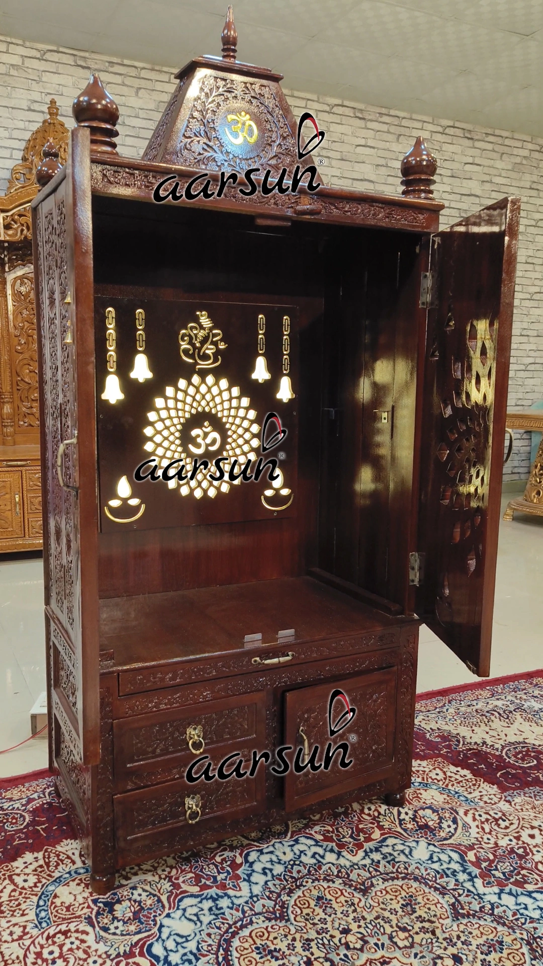 Wooden Temple with LED Light View 4