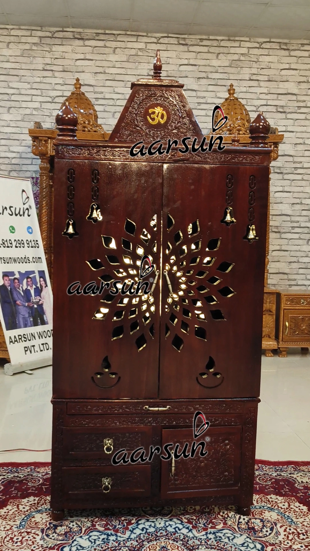 Wooden Temple with LED Light View 7